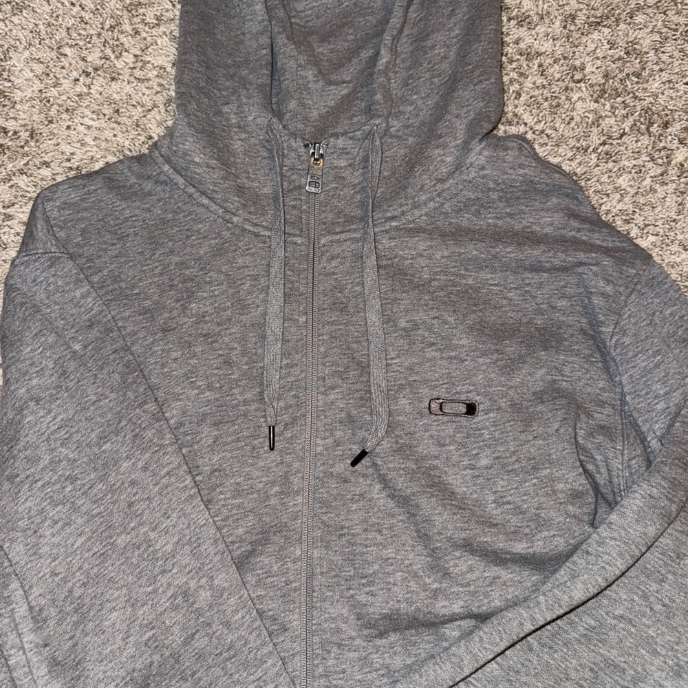 Oakley Heather Gray Zip-Up Sweater
